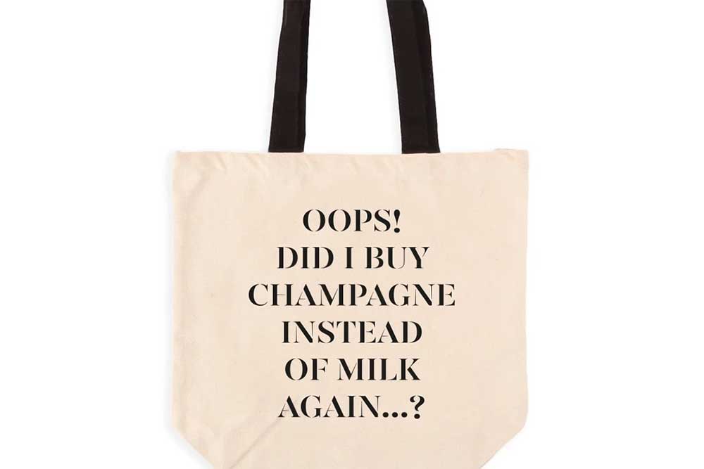 Champagne tote bag from Bubbledogs