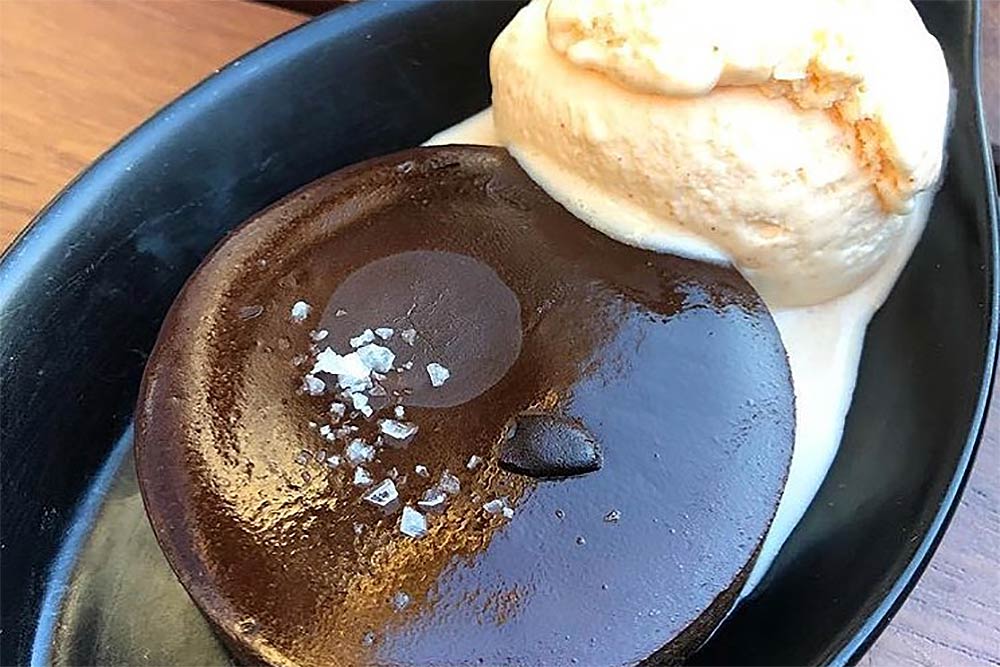Chocolate pudding at Dishoom
