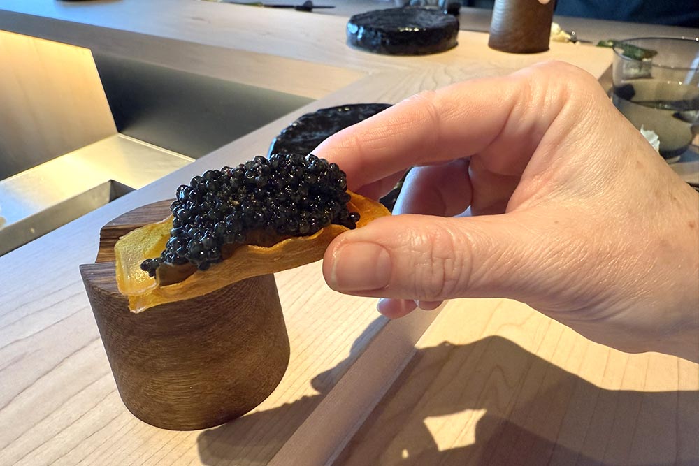 Luna (Liverpool Street) - Caviar and worm salt taco