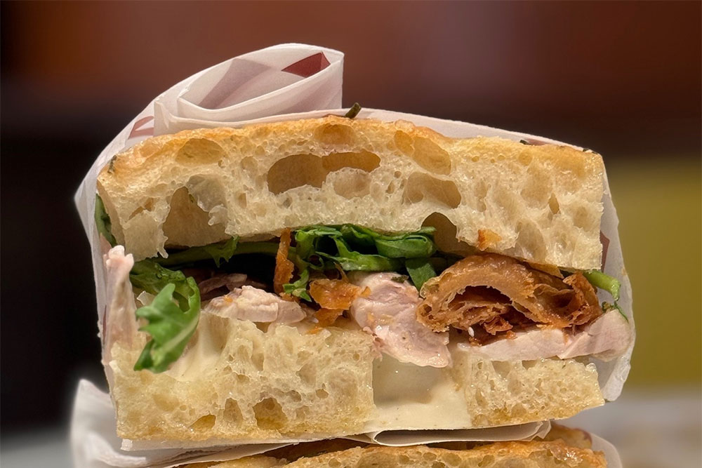 Chicken on foccacia at Toklas
