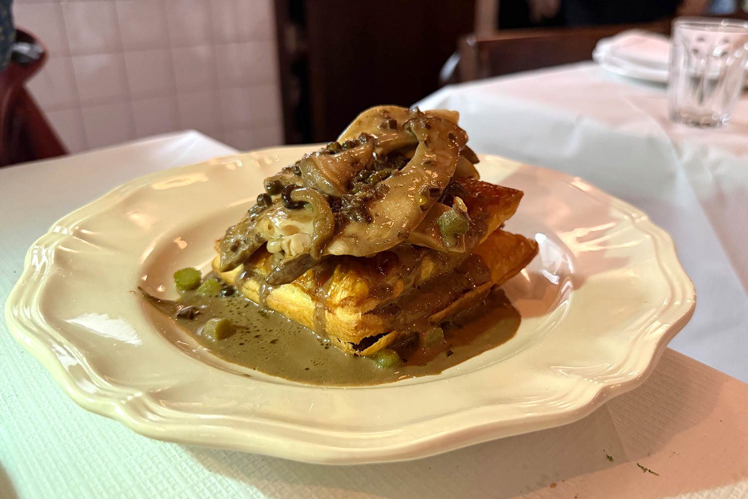 Holy Carrot Bistro (Spitalfields) - British king oyster mushroom vol-au-vent, peppercorn & dulse sauce