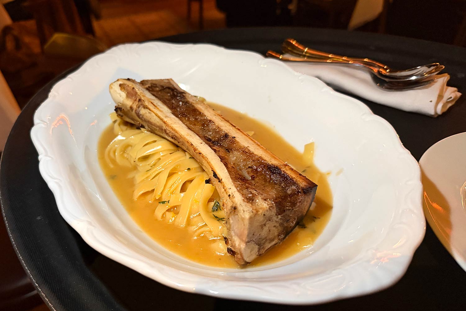 Maza (Mayfair) - Bone marrow and meat broth tagliatelle