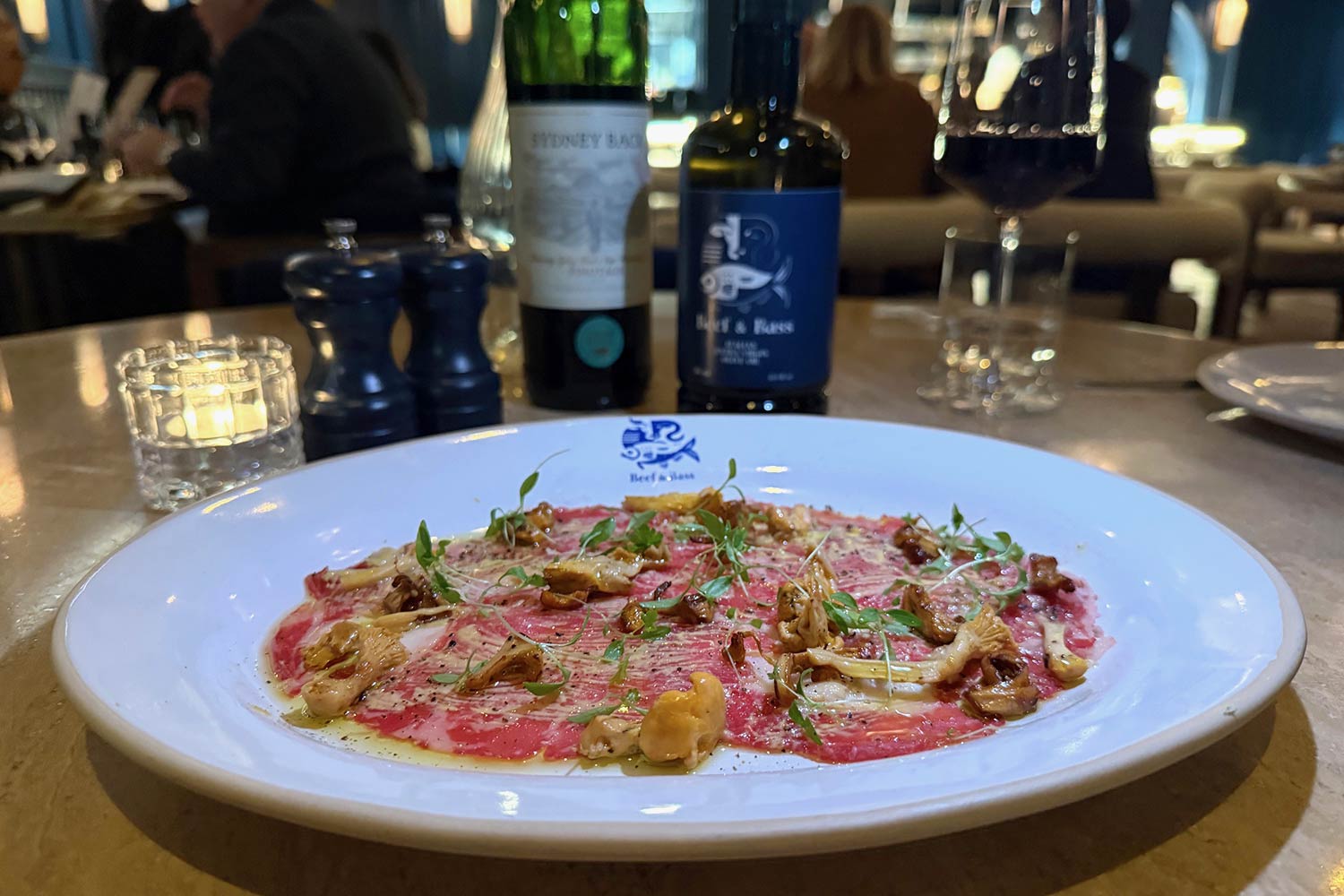Best things we ate in January - Beef & Bass (Chelsea) - Carpaccio with girolles and mustard dressing