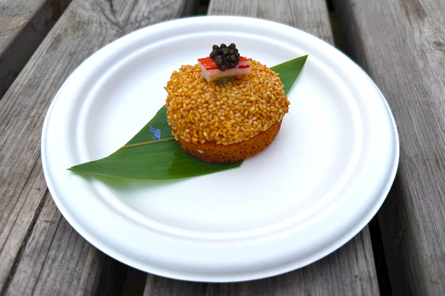 Dim Sum by Chai Wu - Golden sesame prawn toast with snow crab and caviar