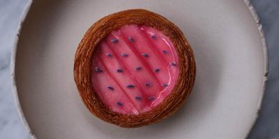 Pretty in pink, the celebration of rhubarb going on at Mayfair cafe Hideaway