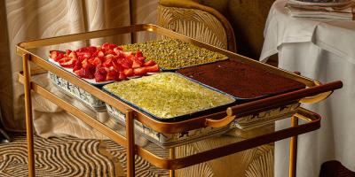 A tiramisu trolley with four different takes is being wheeled over to Barbarella in Canary Wharf