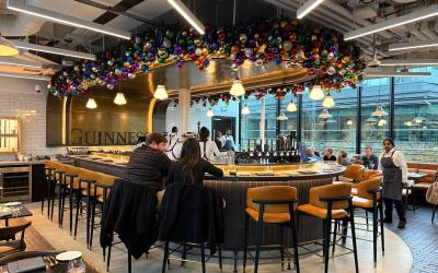 Test Driving the seafood and Guinness at Gilroy's Loft, right at the top of London's new Guinness Open Gate Brewery