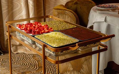 A tiramisu trolley with four different takes is being wheeled over to Barbarella in Canary Wharf