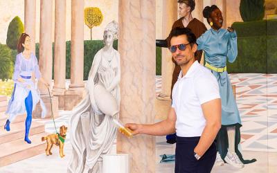 There's a Peroni artwork pouring free beer in Covent Garden this week