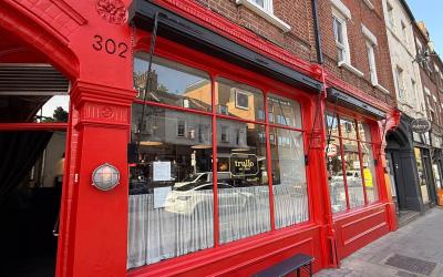 Trullo have painted their entire restaurant Arsenal red to celebrate the Premier League win