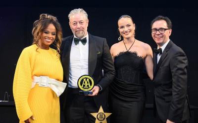 Adam Byatt picks up the Chef's Chef award at this year's AA Hospitality Awards, with eight London restaurants celebrating new rosette wins